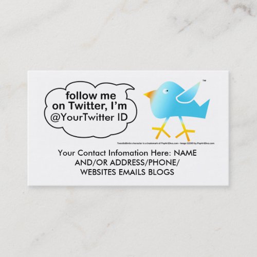 Follow Me @ (YourNameHere) Business Calling Cards Business Card