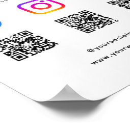 Follow Scan Me Connect With Us QR Code Your Logo Poster | Zazzle