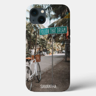 Follow That Dream, Tropical Street Sign iPhone 13 Case