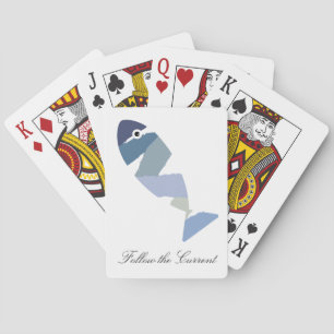 Follow the Current Fishing Playing Cards, Minimal Poker Cards