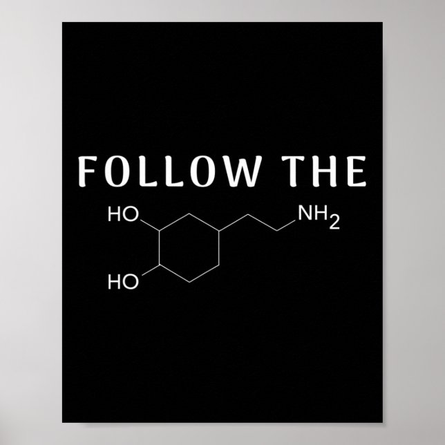 Follow The Dopamine Chemical Structure Fun Science Poster (Front)