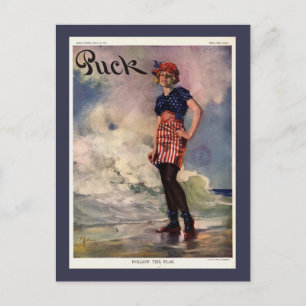 Follow the Flag Vintage Magazine Cover. Postcard