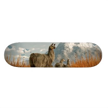 Follow The Llama Skateboard Deck by ArtOfDanielEskridge at Zazzle