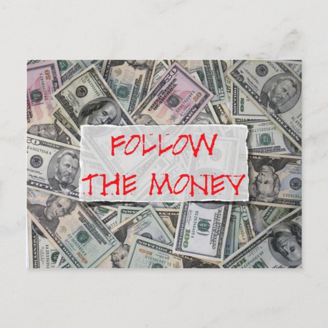 follow the money postcard (Front)