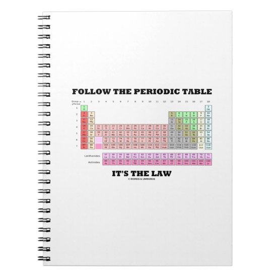 Follow The Periodic Table It's The Law (Chemistry) Notebook