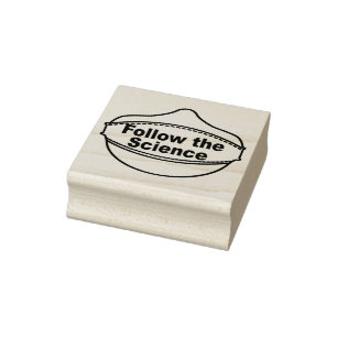 Follow the science mask 2x2" rubber stamp