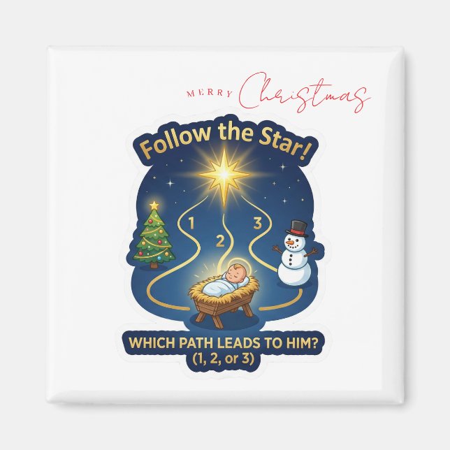Follow the Star Maze Game Nativity Christmas Magne Magnet (Front)