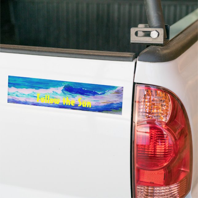 Follow the Sun Bumper Sticker (On Truck)