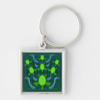 Follow the Turtles Square Keychain