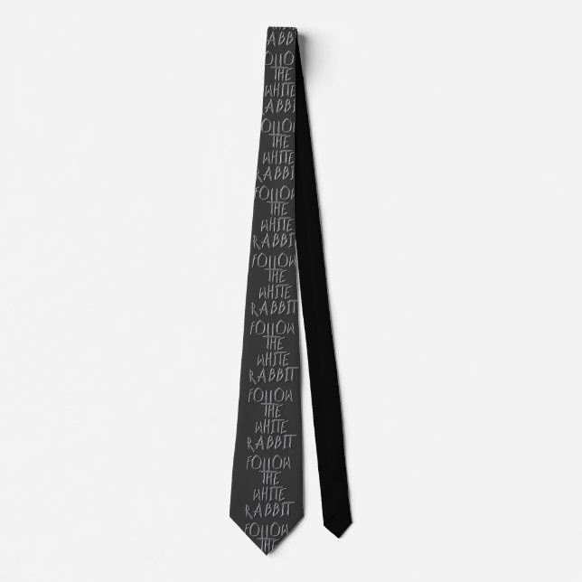 Follow the white rabbit, alice quote, wonderland neck tie (Front)