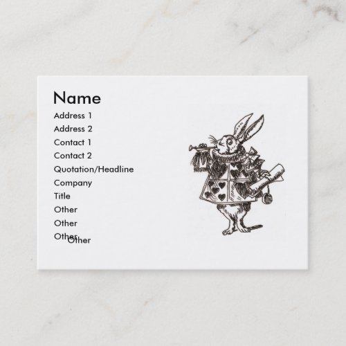 follow the white rabbit business card