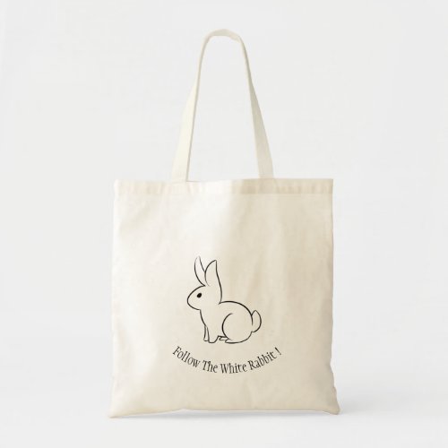 Follow The White Rabbit Hoodie Tote Bag
