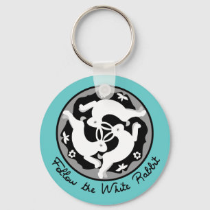 Follow the White Rabbit Keychain