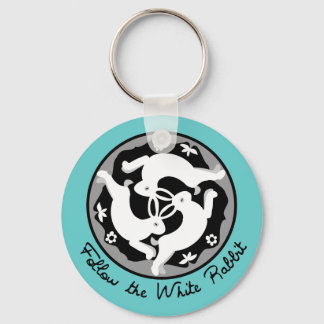 Follow the White Rabbit Keychain