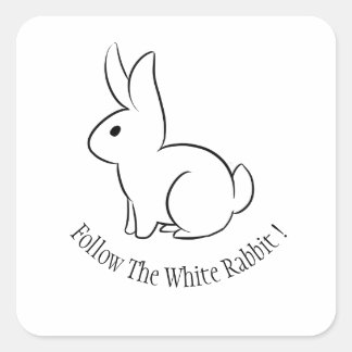 Follow The White Rabbit Square Sticker