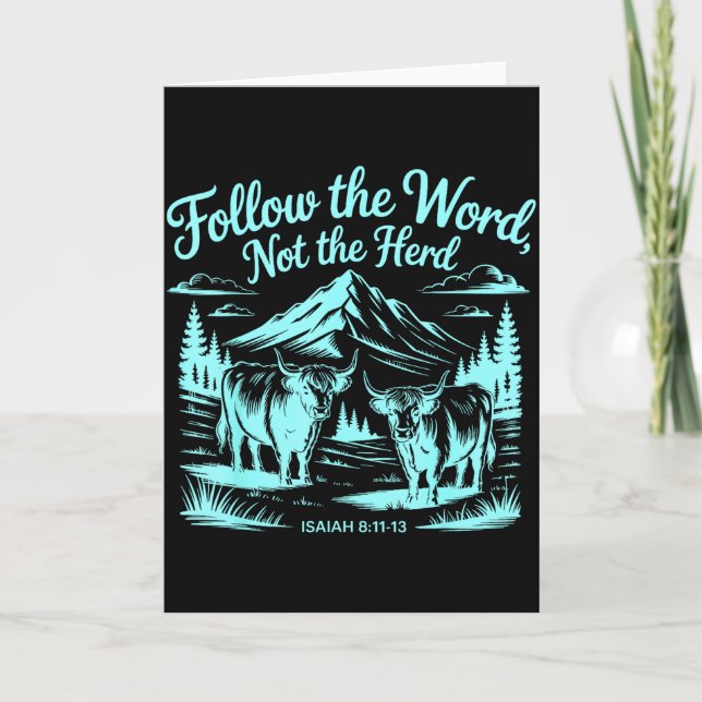 Follow The Word Not The Herd Christian Religion Hi Card (Front)