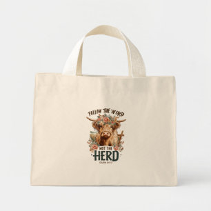 Follow the word not the herd mini tote bag