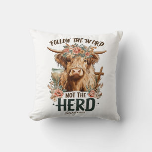 Follow the word not the herd throw pillow