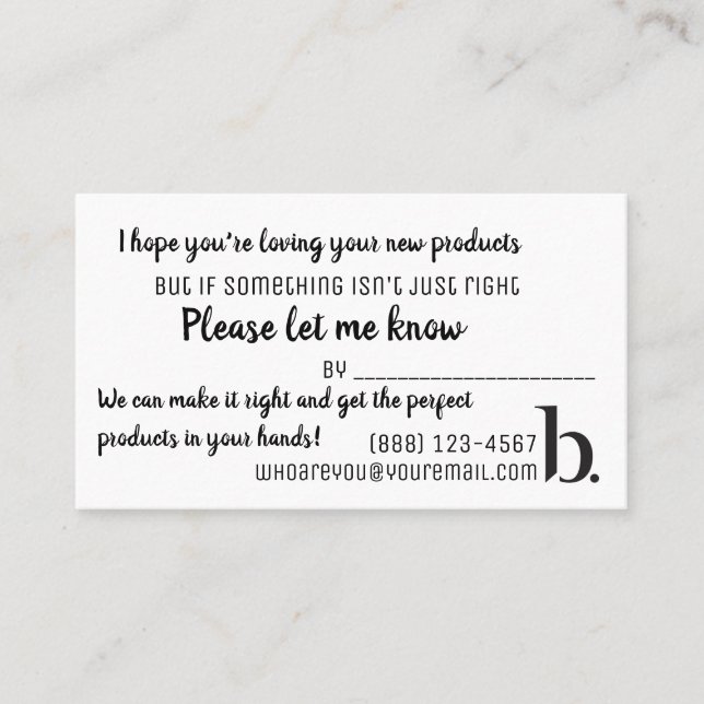 Follow Up Business Card (Front)