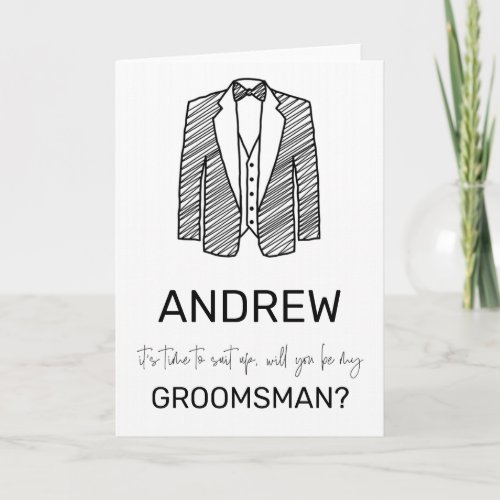 Follow Up Groomsman Best Man Wedding Party Asking Card