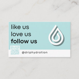 Follow Us Drip Hydration Business Card