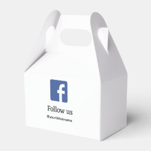 follow us facebook username social media add QR Favor Boxes