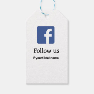 follow us facebook username social media add QR Gift Tags
