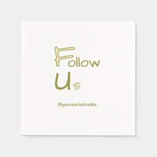 follow us facebook username social media add QR Napkins