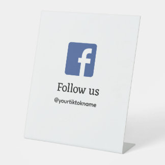 follow us facebook username social media add QR Pedestal Sign