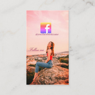 follow us facebook username social media photo  business card