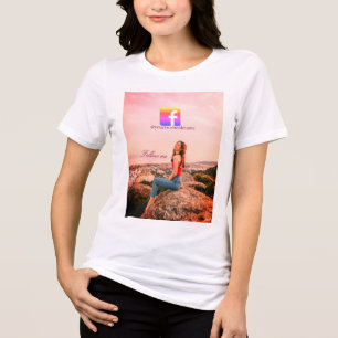 follow us facebook username social media photo  Tri-Blend shirt