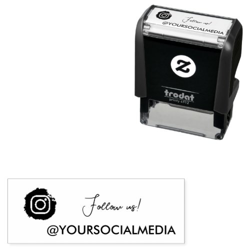 Follow us Instagram address social media icon Self Self_inking Stamp