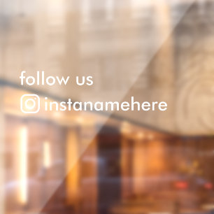 follow us instagram business social media window cling
