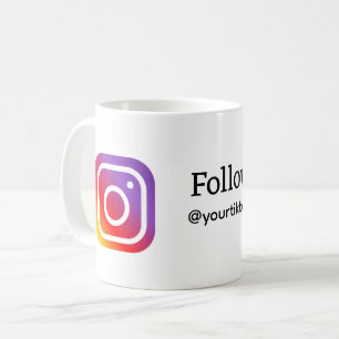 follow us Instagram username social media add QR  Coffee Mug