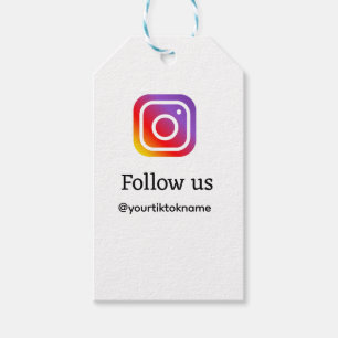 follow us Instagram username social media add QR Gift Tags