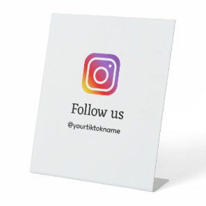 follow us Instagram username social media add QR  Pedestal Sign