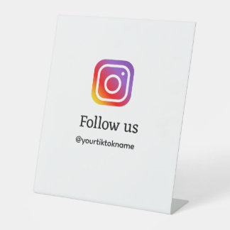 follow us Instagram username social media add QR Pedestal Sign
