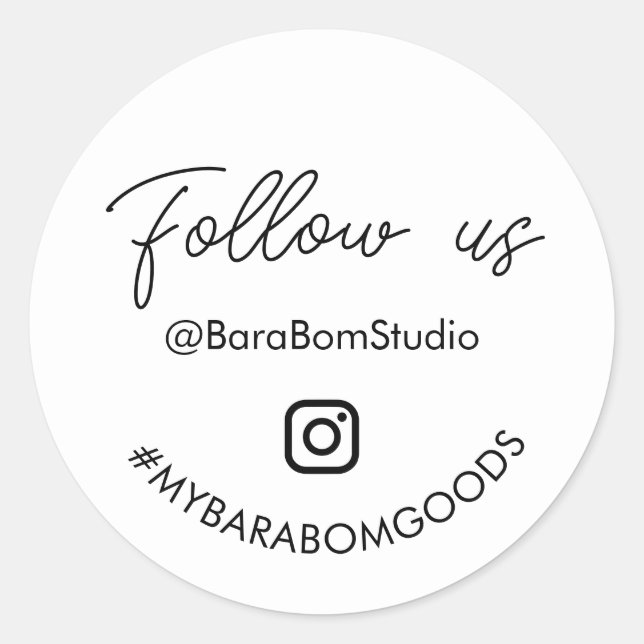 Follow us on Instagram Package Sticker (Front)