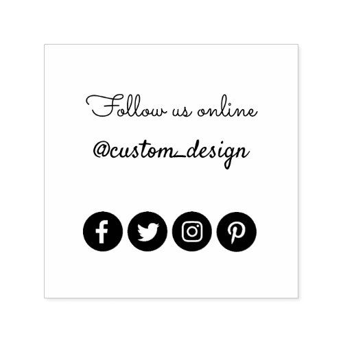 Follow us on social media rubber stamp