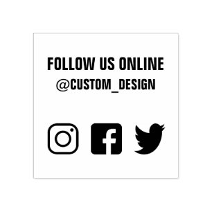 Follow us on social media rubber stamp