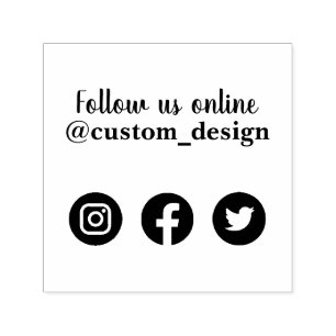 Follow us on social media rubber stamp