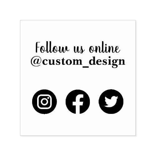 Follow us on social media rubber stamp