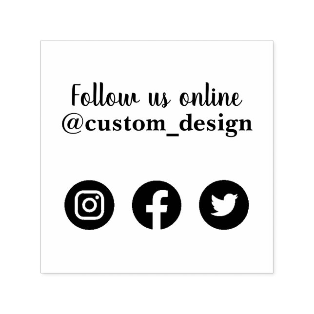 Follow us on social media rubber stamp (Design)