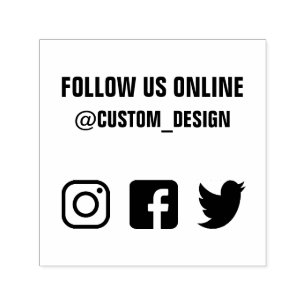 Follow us on social media rubber stamp