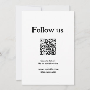Follow us on social media scan QR code to follow Invitation