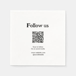 Follow us on social media scan QR code to follow Napkins