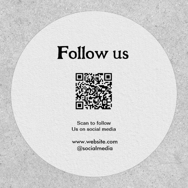 Follow us on social media scan QR code to follow  Patch (Front)