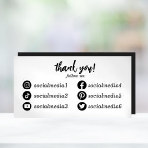 Follow us on Social Media Thank You Business Card