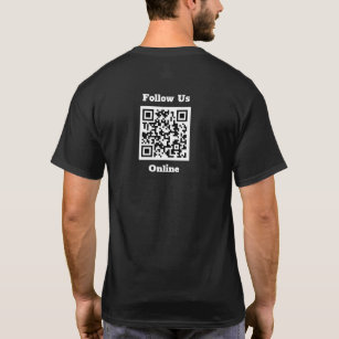 Follow Us Online Message with QR Code T-Shirt