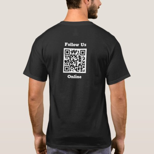 Follow Us Online Message with QR Code T_Shirt